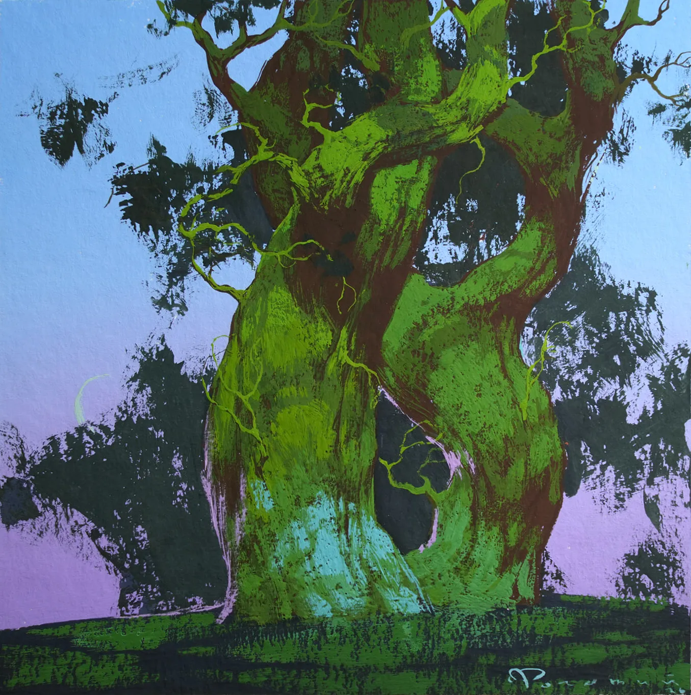Image of Sketch 220 by Artem Rohovyi, size: 17x17 cm, made of Gouache, paper, Painting medium, from Kharkiv, priced at $250 Photo 1 of 2.