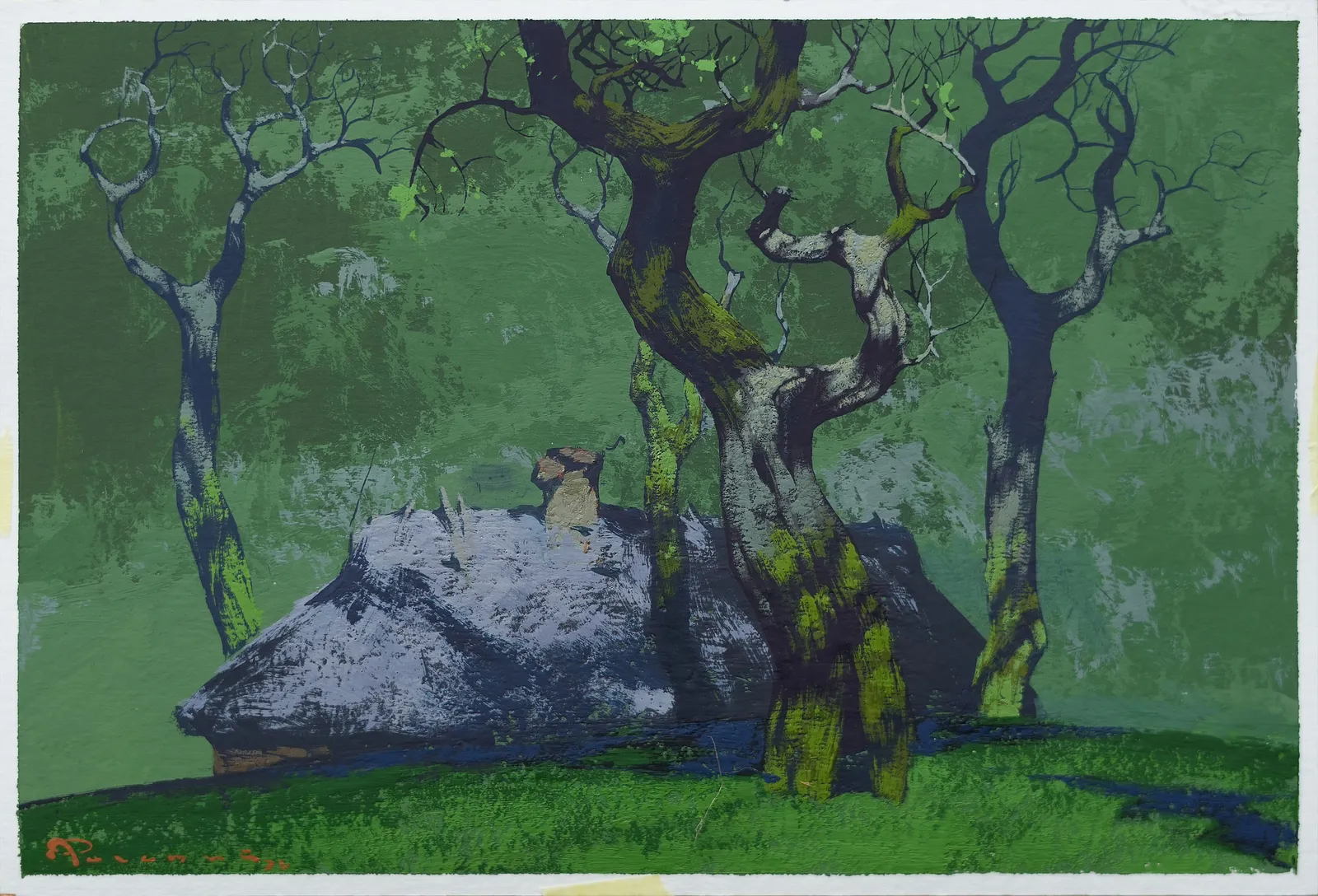 Image of Sketch 219  by Artem Rohovyi, size: 16x24 cm, made of Gouache, paper, Painting medium, from Kharkiv, priced at $300 Photo 1 of 2.