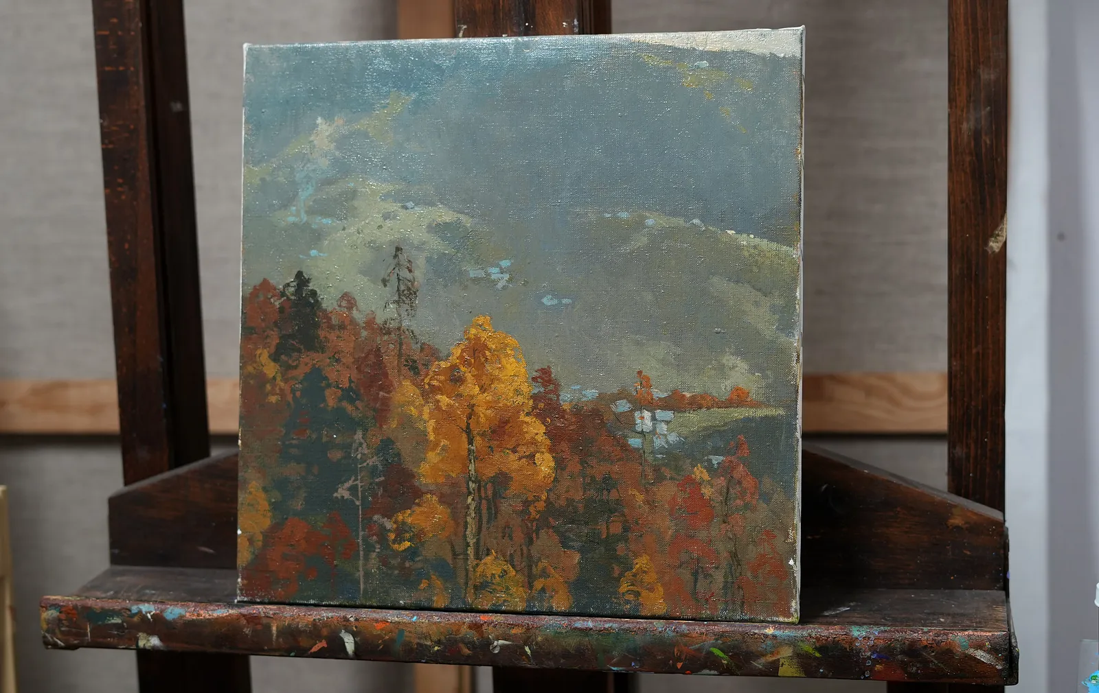 Image of Carpathian landscape 8 by Artem Rohovyi, size: 40x40 cm, made of Oil, canvas, Painting medium, from Kharkiv, priced at $800 Photo 2 of 2.