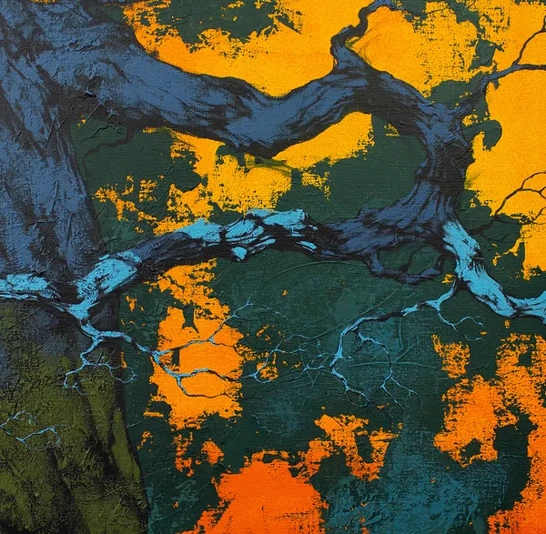 Image of Evening branches by Artem Rohovyi, size: 100х100 см, made of Acrylic , canvas, Painting medium Photo 2 of 4.