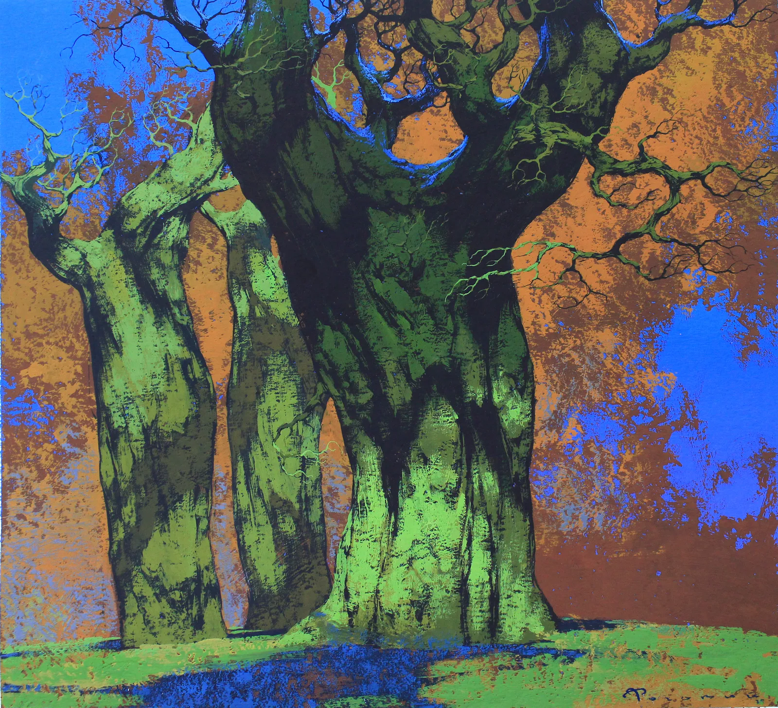 Image of Spring Sensation by Artem Rohovyi, size: 28.5x31.5 cm, made of Gouache, paper, Painting medium, from Kharkiv, Ukraine, priced at $500 Photo 1 of 3.