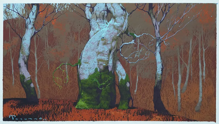 Image of Sketch 199 by Artem Rohovyi, size: 16x29 cm, made of Gouache, paper, Painting medium, from Kharkiv, Ukraine, priced at $300 Photo 1 of 3.