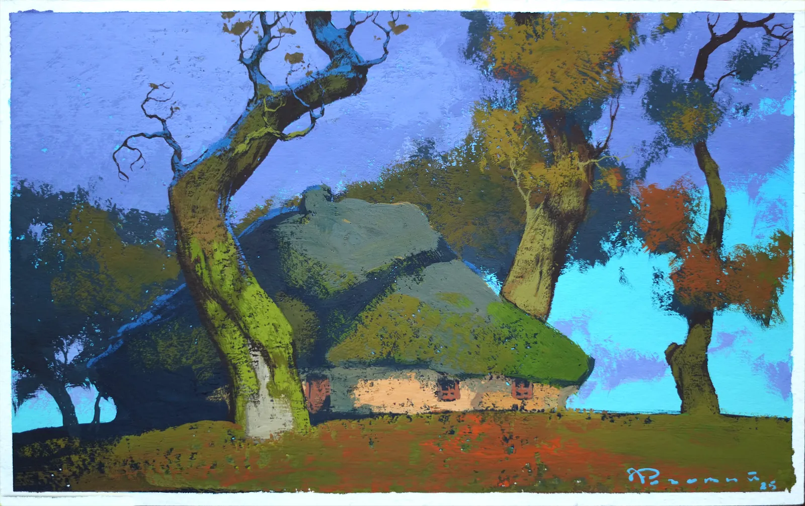 Image of Preliminary sketch for 200th by Artem Rohovyi, size: 16x26 cm, made of Gouache, paper, Painting medium, priced at $280